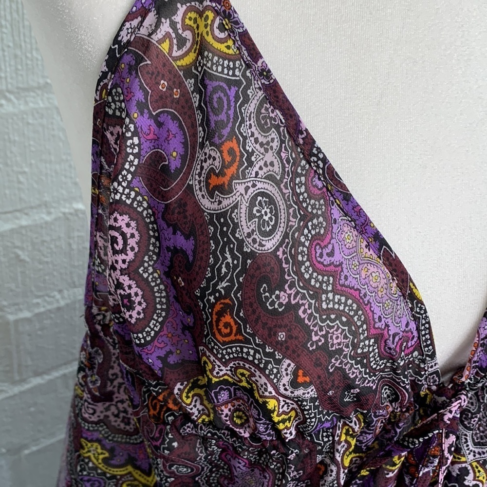 Victoria's Secret Paisley Purple Tie Loose Sexy Swim Cover Up sz M/L - Picture 7 of 9